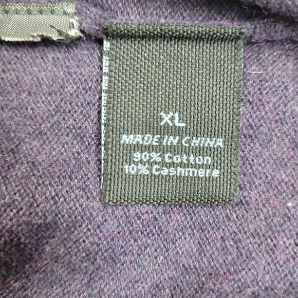 Marc Anthony Deep Purple Cashmere Cotton Blend V Neck Soft Cozy Mens Sweater XL - Picture 6 of 9